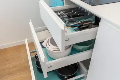 a drawer in a kitchen with tools at Estudio Marina Ivana in Valencia