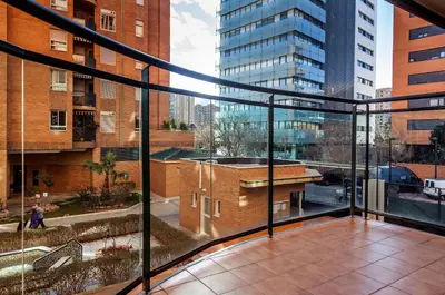 a balcony with a view of a city at Valencia Flat Rental Swim and Paddle in Valencia