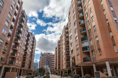 a row of tall buildings in a city at Valencia Flat Rental Swim and Paddle in Valencia