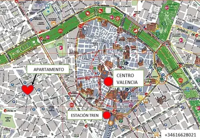 a map of a city with red dots at Apartamento loft con encanto Suite Home Valencia in Valencia