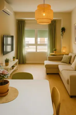 a living room with a couch and a table at Marques de Caro Rooms Luxury in Valencia