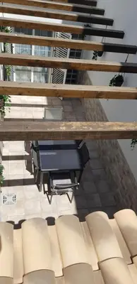 an overhead view of a table and chairs in a building at Casa Bonaire in Chella