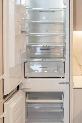 an empty refrigerator with its door open at Suite Deluxe Valencia - Ciudad de las Artes in Valencia