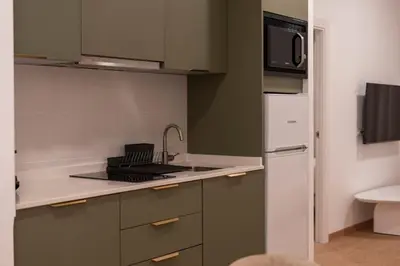 a small kitchen with a sink and a refrigerator at VLC HOST - Molinell in Valencia