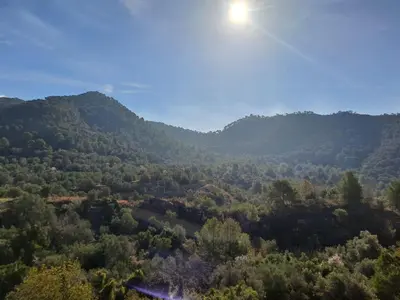 an aerial view of a valley with mountains at Alojamiento Rural 1Respiro Parque Natural Serra Calderona in Serra