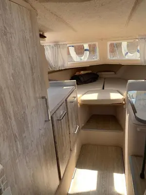 an interior view of an rv with the door open at Barco Varado in Gandía