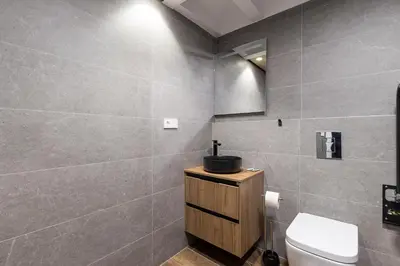 a bathroom with a toilet and a sink at Suite Premium junto al Río Turia 2 in Valencia