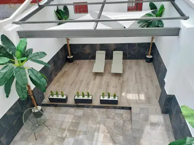 an overhead view of a room with potted plants at Travel Habitat Ruzafa Green House Terrace in Valencia