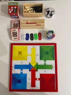 a lego board game and other toys on a table at Central Market Deluxe Apartments in Valencia
