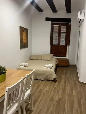 a bedroom with a bed and a window at Piso 2 - Apartamento Mercado Central in Valencia