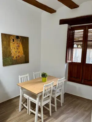 a small bathroom with a toilet and a shower at Piso 2 - Apartamento Mercado Central in Valencia