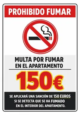 a no smoking sign with a no smoking symbol at Casa Lúmina Laura-Valencia in Valencia