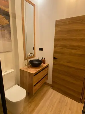 a bathroom with a sink and a toilet at Acogedor bajo en Valencia in Valencia