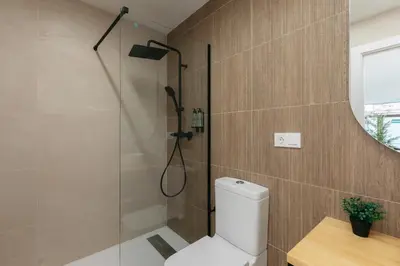 a bathroom with a shower and a toilet at Elegant Loft in Valencia in Valencia