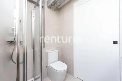 a bathroom with a toilet and a shower at Carme Sky in Valencia