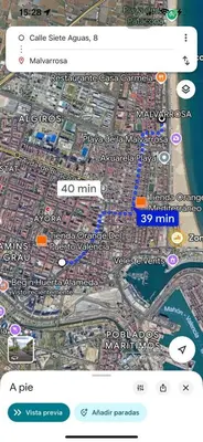 a screenshot of a map of a city at Alojamiento, hospedaje para 6 personas in Valencia