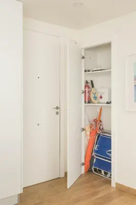 a room with an open closet with an open door at Fantastic beach apartment near Valencia in Valencia