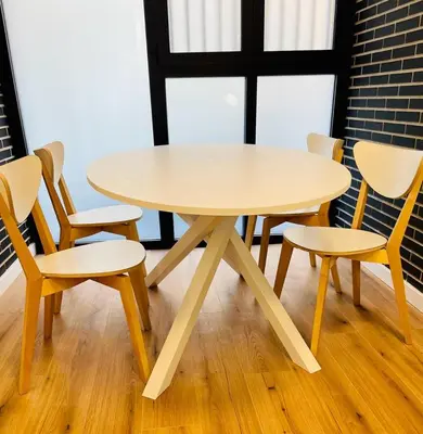 a white table and chairs and a table and chairs at Plus Ultra Ruzafa 6 in Valencia