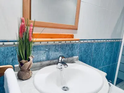 a bathroom with a sink and a potted plant at Planta baja en pleno centro de la playa in Moncófar