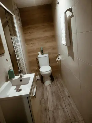 a small bathroom with a toilet and a sink at Habitacion cerca a Ciudad de las Artes y las Ciencias in Valencia