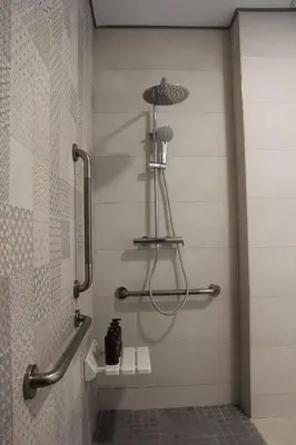 a bathroom with a shower with a toilet in it at A Malilla&Ruzafa in Valencia