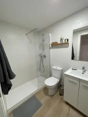 a bathroom with a shower and a toilet and a sink at Where You Feel Home in Godella