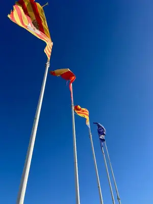 a group of three kites flying in the sky at Apartment with the pool in Moncófar