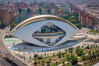 an architectural rendering of a building with a bridge at Romantic Suite Roig Arena N10 Virkin Suites in Valencia