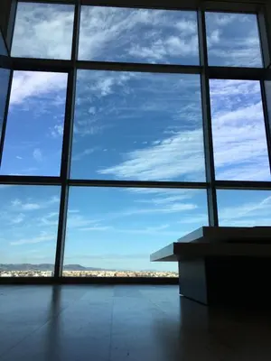 a large window with a view of the sky at Panoramic Suites By VALENCIAFLATS EU in Valencia