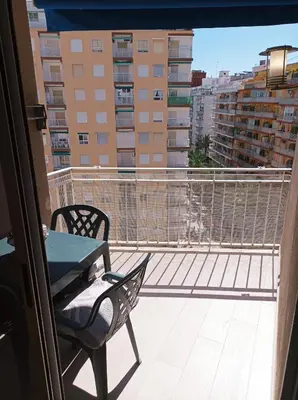 a view of a balcony with a table and chairs at Marti, 7-38 in Cullera