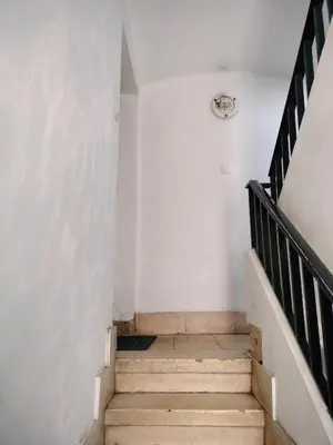 a stairway with a white wall and a white staircase at Calle platano37 in Valencia