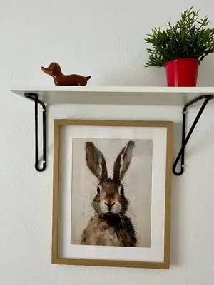 a picture of a rabbit on a shelf at Casa Hoyo 19 in Masía Aldamar