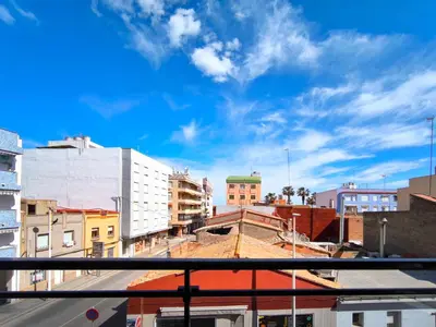 a view of a city from a balcony at Apartamento con Terraza junto al Mar en Moncofa in Moncófar