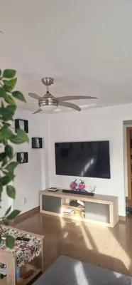 a living room with a large flat screen tv at Calma mediterránea in Favareta