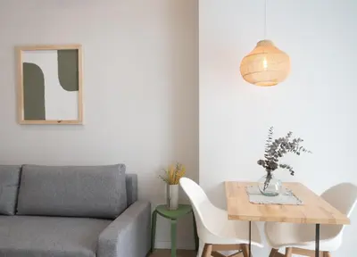a living room with a couch and a table at Marina Arts Lofts in Valencia