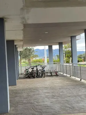 a group of bikes parked on a bridge at kalma in Moncófar