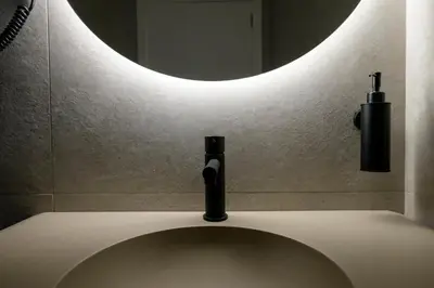 a bathroom with a toilet in front of a mirror at Céntrico 4 personas Ciudad Ciencias in Valencia