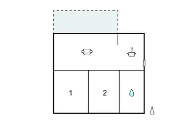 a block diagram of a building with a diagram of the floor at Beach Front Apartment In Sagunto in Sagunto