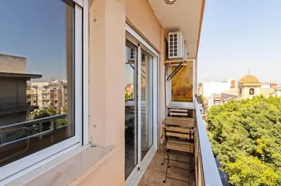 a balcony with a view of a city at GuestReady - Your Relaxing Base in Valencia in Valencia
