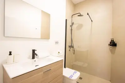 a bathroom with a toilet and a sink and a shower at LObjet trouvé in Valencia