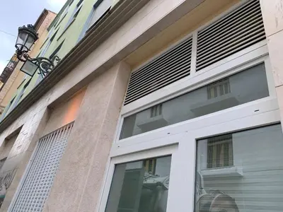 a facade of a building with two windows at Nieuw Appartement in El Carmen in Valencia