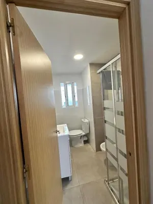 a bathroom with a toilet and a sink at Abadesa Apartments in Benetúser