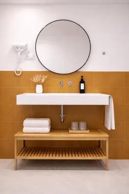 a bathroom with a sink and a mirror at Olmaya Flats Valencia in Valencia