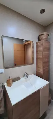 a bathroom with a sink and a mirror at Apartment Nules in Nules