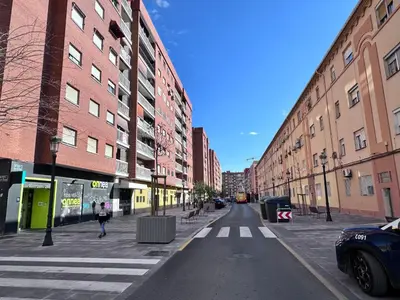 an empty street in a city with buildings at Estudio en Valencia in Valencia