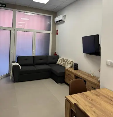 a living room with a couch and a tv at Basset 2 in Valencia