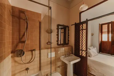 a bathroom with a shower and a sink at Casa Rosalia in Valencia