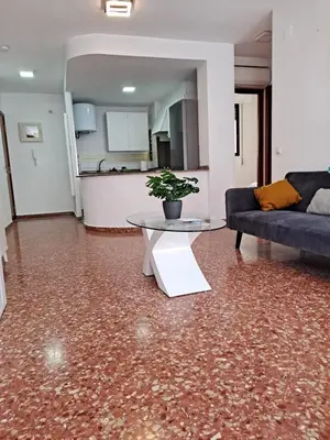 a living room with a couch and a table at APARTAMENTO COMODO FERIA dE VALENCIA in Valencia