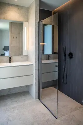 a bathroom with a tub and a sink and a shower at Villa Praya in Valencia in Bétera