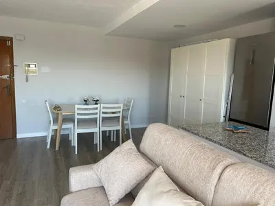 a living room with a couch and a table at District Key - Valencia, Manuel Candela in Valencia